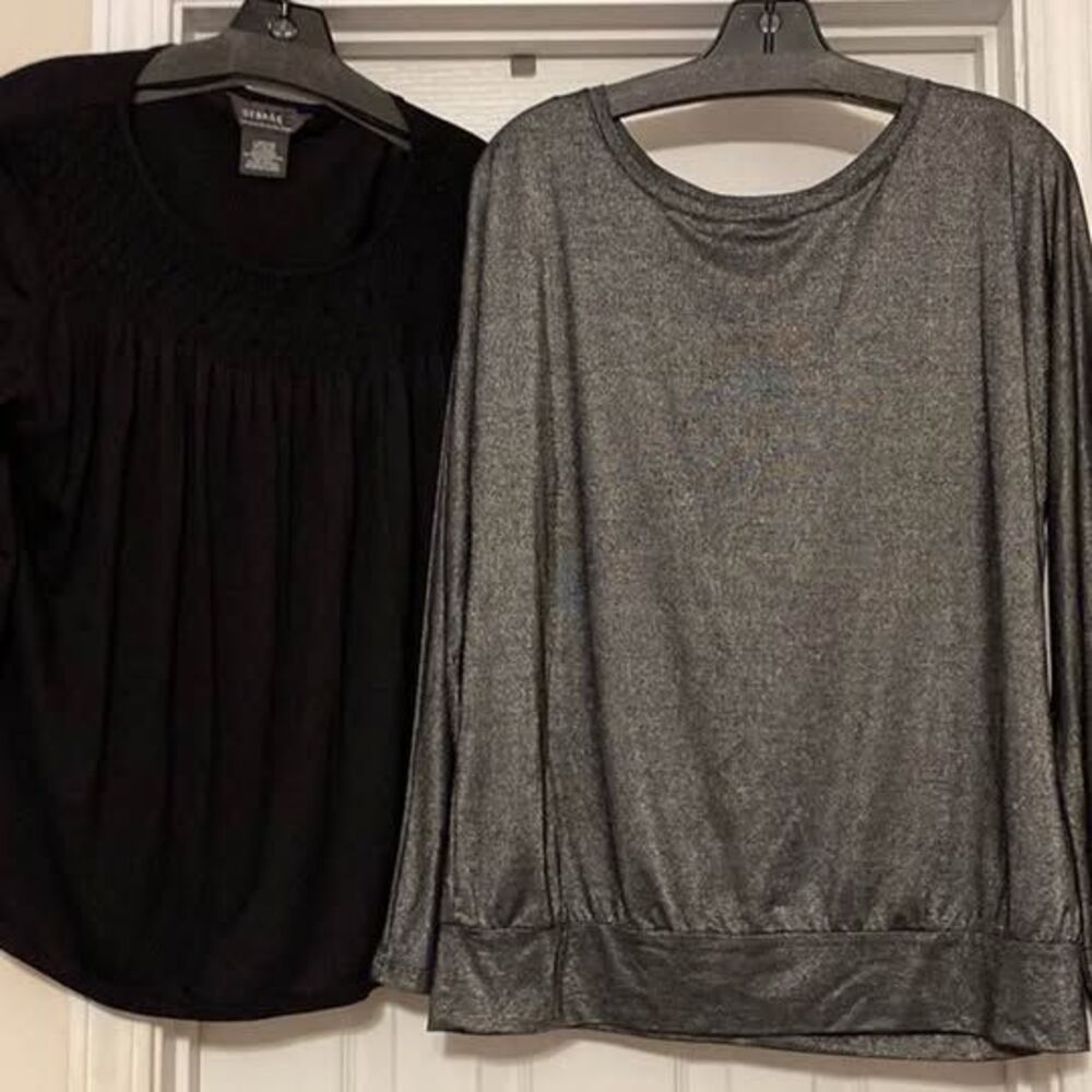 Lot of 2‎ Womens size Large 12-14 long sleeve shirts